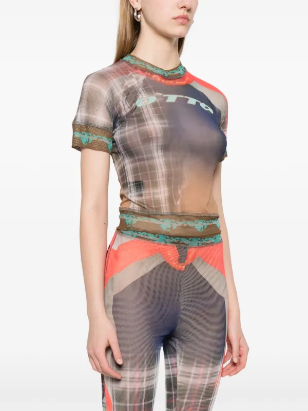 Ottolinger Mesh T-shirt | Blue | FARFETCH NZ