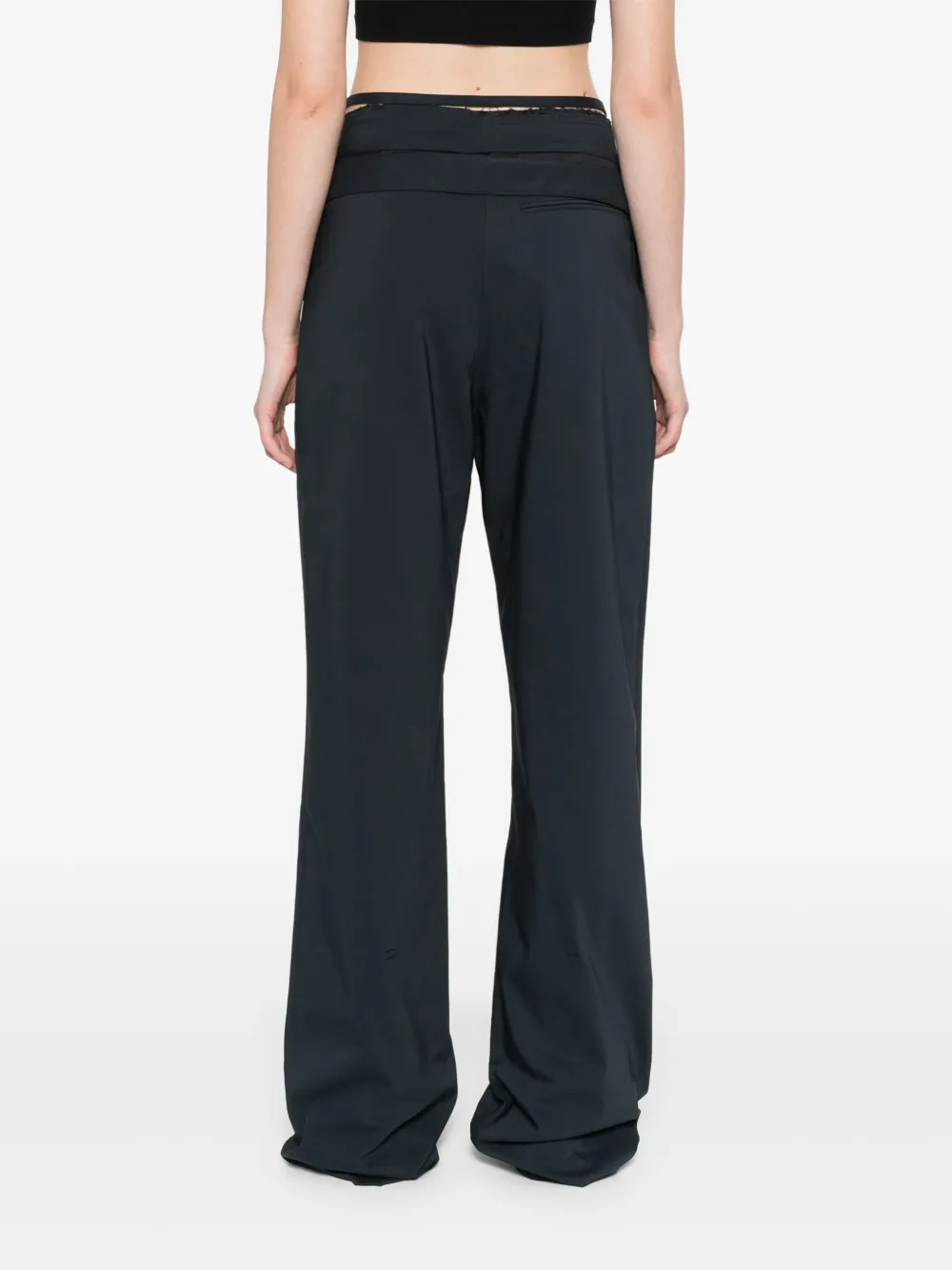 Ottolinger Gerafelde broek met tailleband Blauw