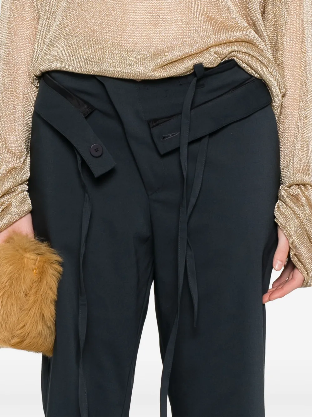 Ottolinger Gerafelde broek met tailleband Blauw