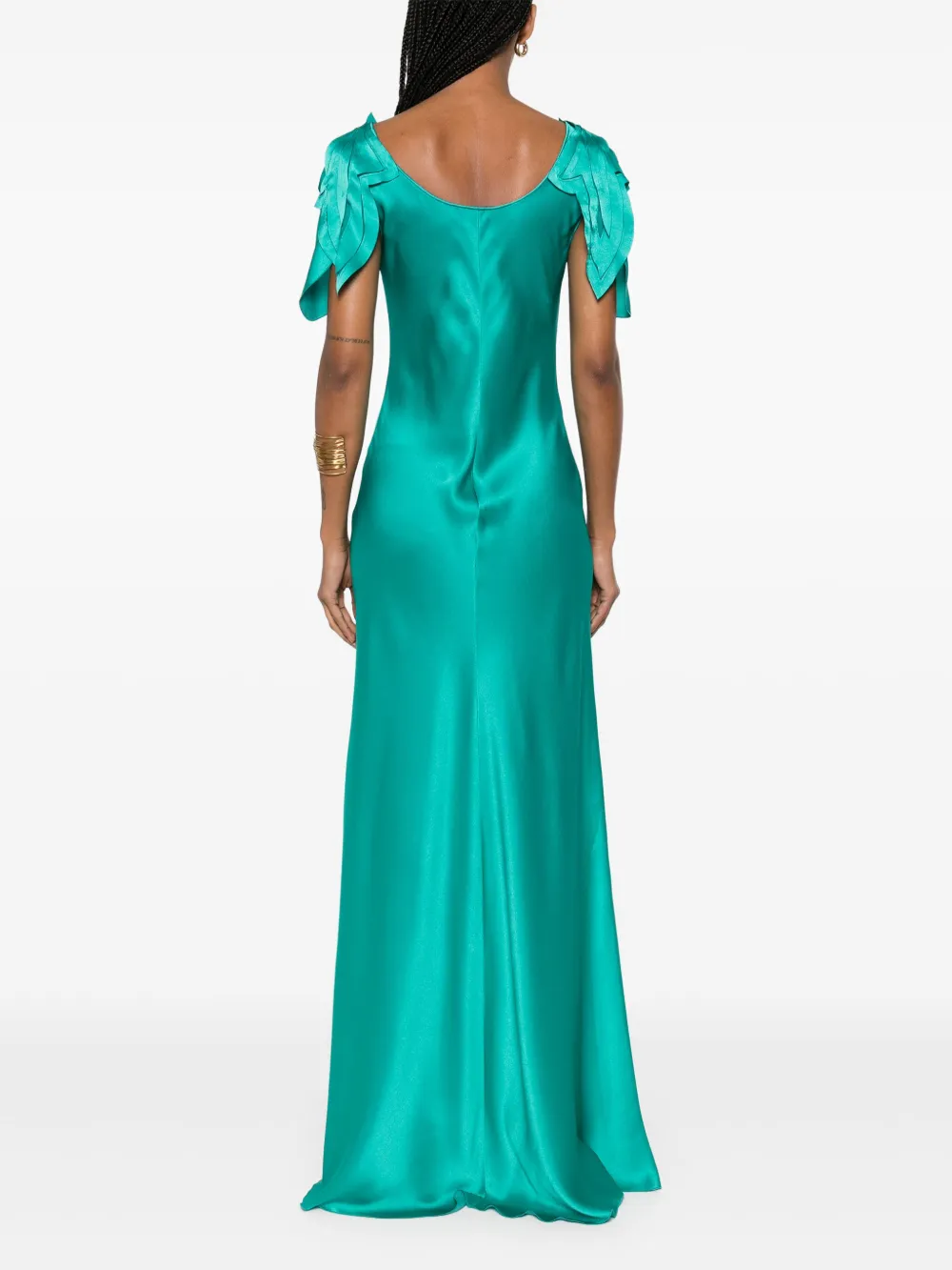 Alberta Ferretti Satijnen maxi-jurk Groen