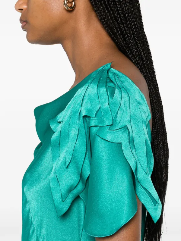 alberta ferretti green silk dress Silk organza dress main image 0