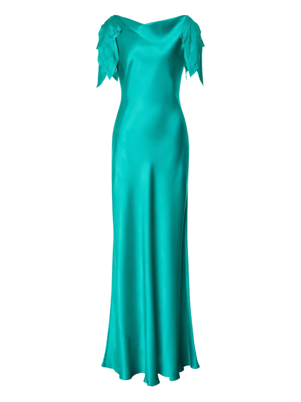 Alberta Ferretti Satijnen maxi-jurk Groen