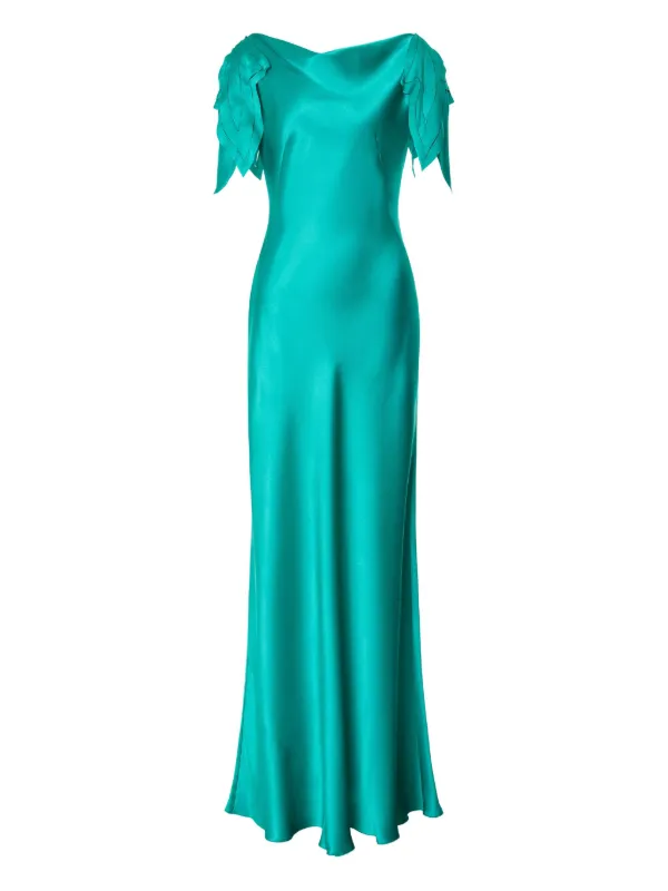 slim fit dress slacks Alberta Ferretti // Green Silk Beaded Dress – VSP Consignment main image 1