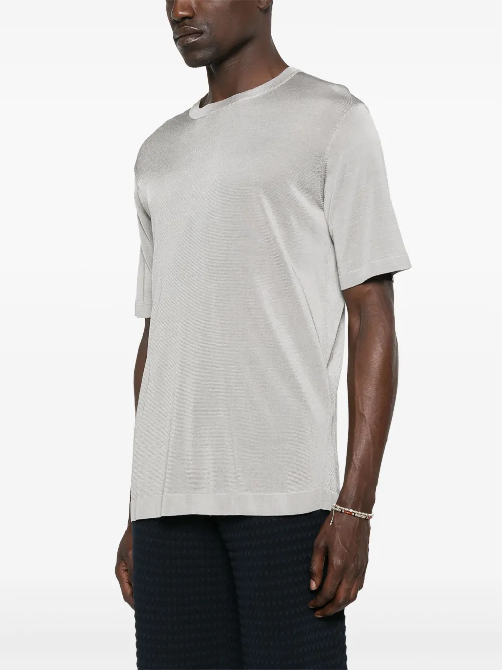 Isa Boulder Fijngebreid T-shirt Grijs