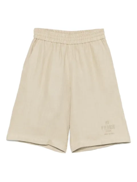 Fendi Kids logo-embroidered shorts
