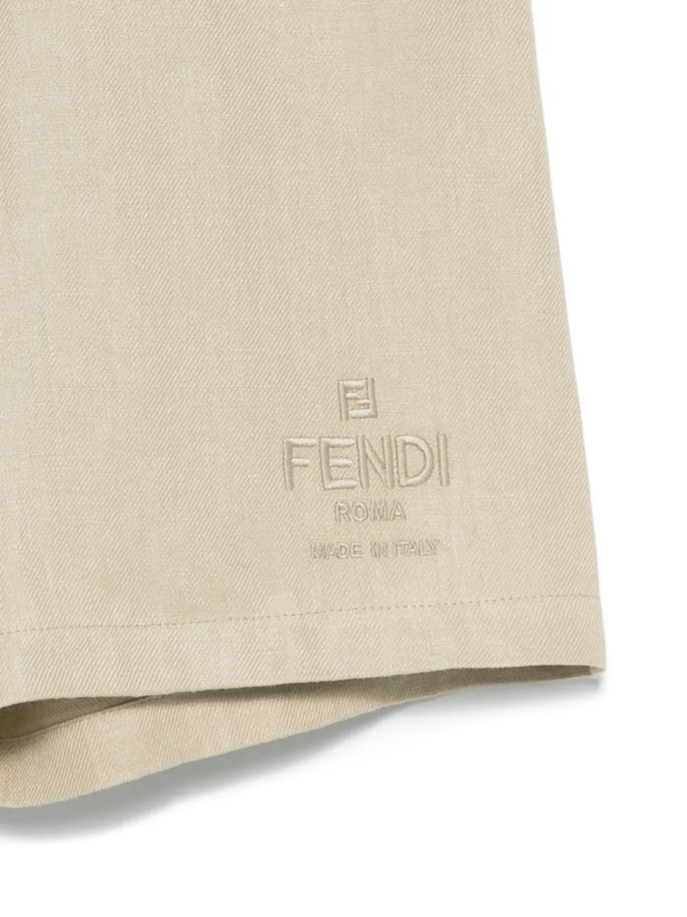 Fendi Kids Shorts met geborduurd logo Beige
