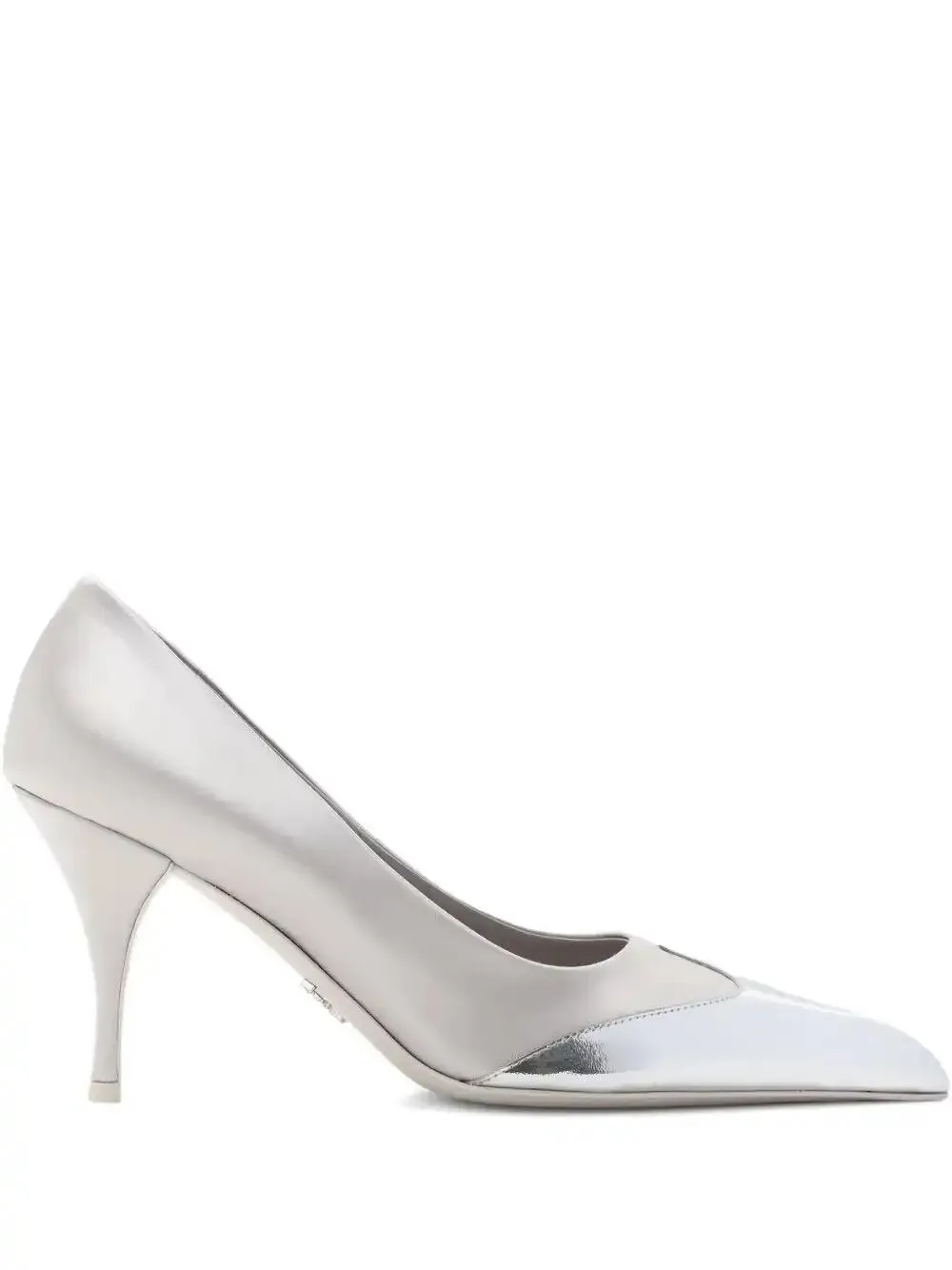 Shop Prada Metallic-toecap Pumps In Silver