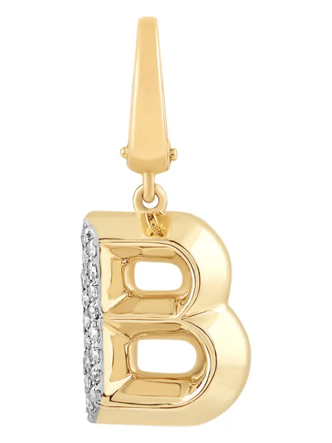 Tryyst 18kt yellow gold Alphabet B diamond charm