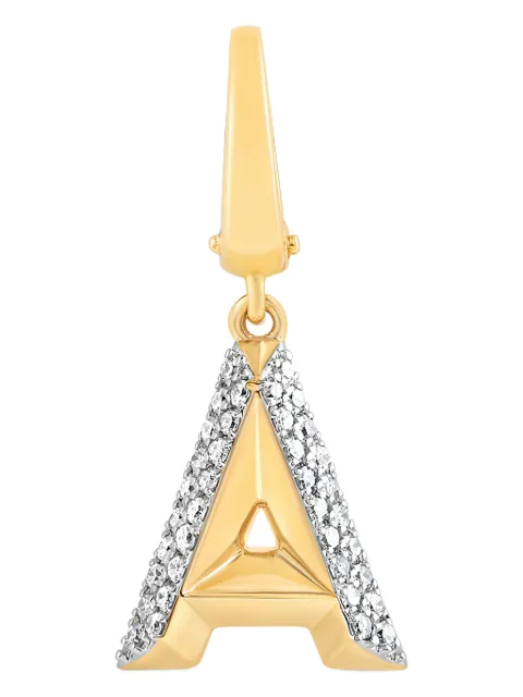 Tryyst 18kt yellow gold Alphabet A diamond charm
