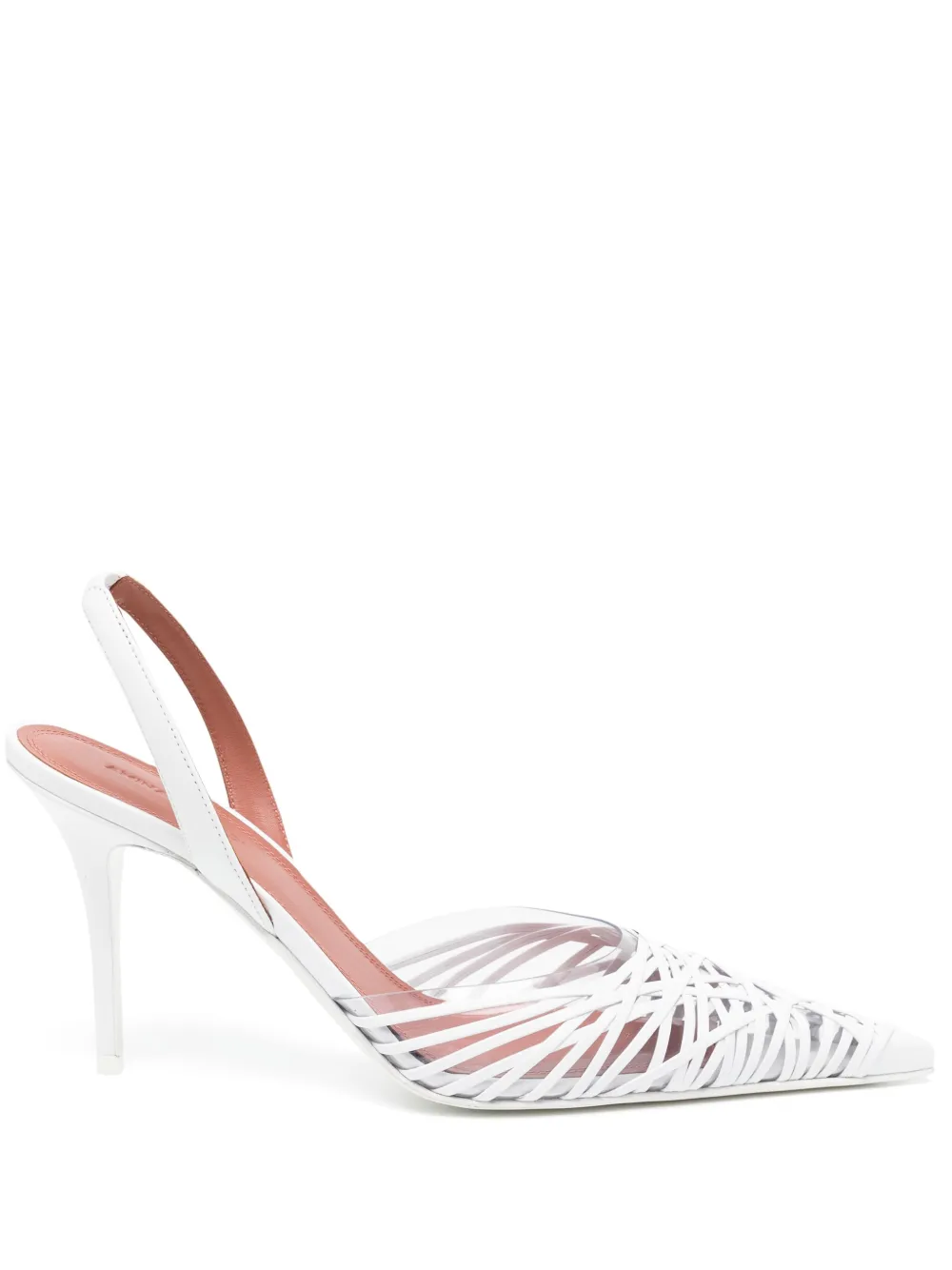 Amina Muaddi 90 mm Lori pumps Wit