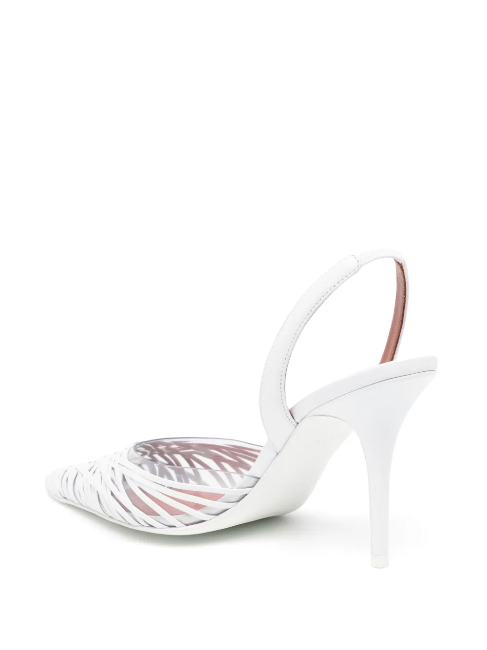 Amina Muaddi 90mm Lori pumps White