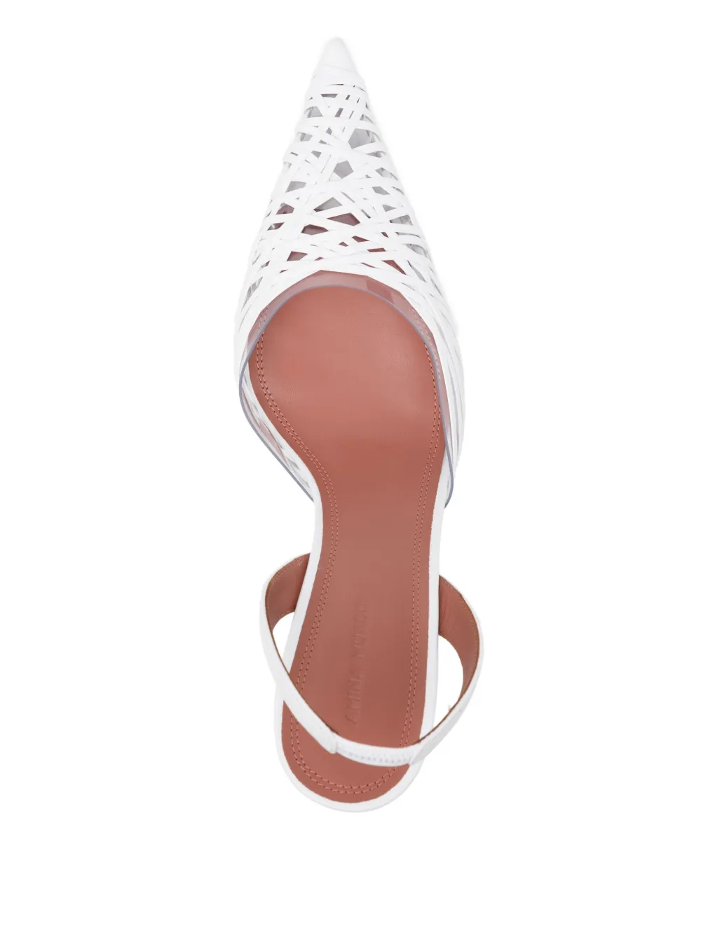 Amina Muaddi 90mm Lori pumps White