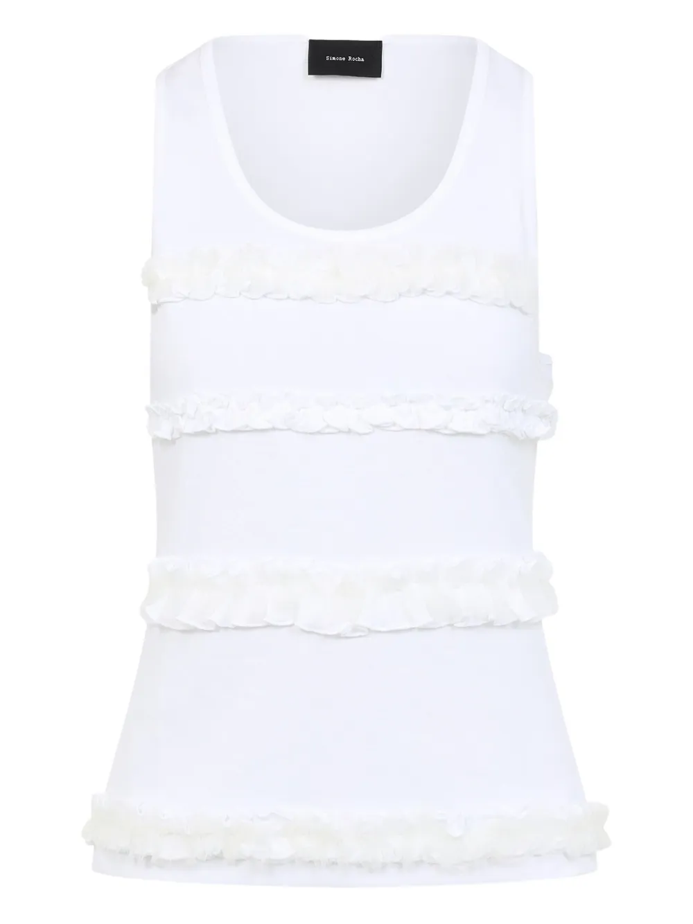 Simone Rocha Ruffle Frill Tank Top In White