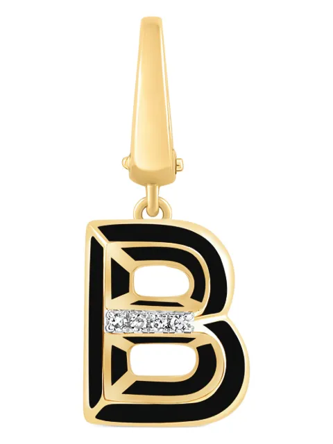 Tryyst 18kt yellow gold Alphabet B diamond charm