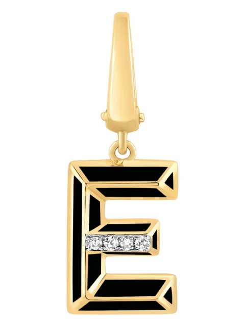 Tryyst 18kt yellow gold Alphabet E diamond charm