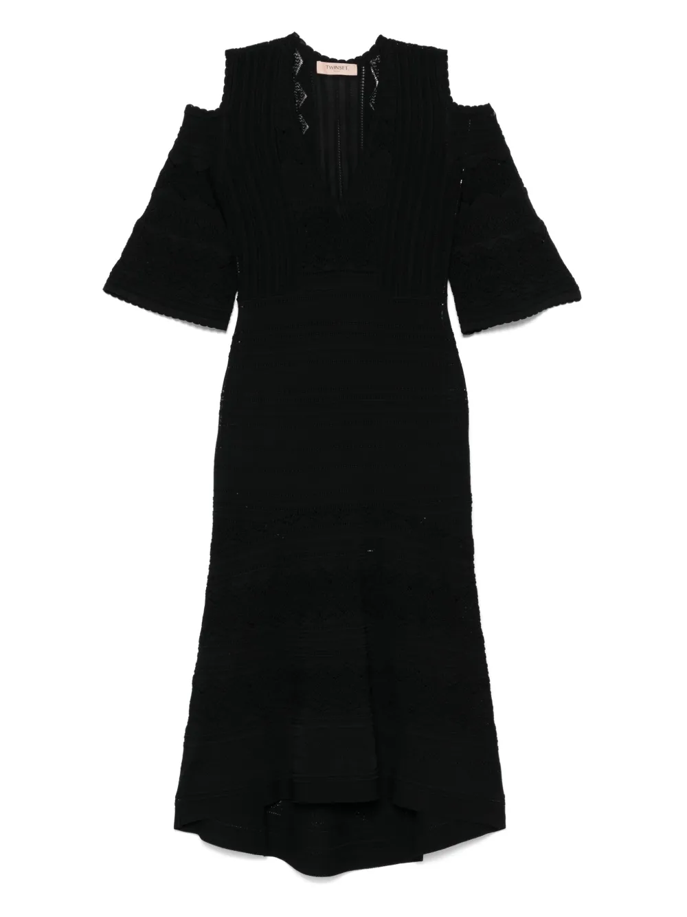 punched-knit midi dress