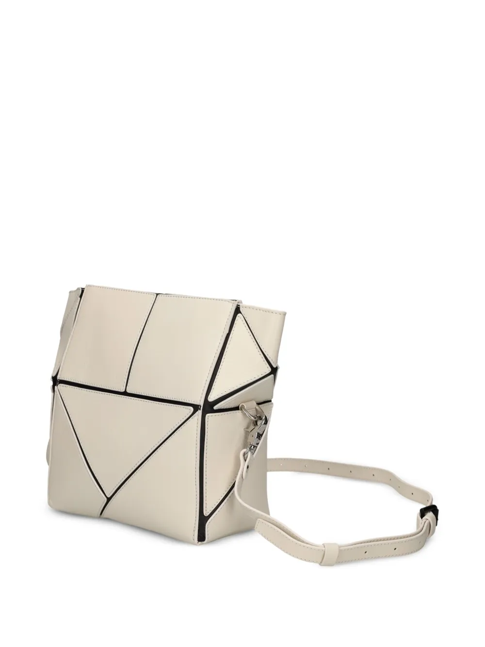 Shop Vic Matie Rochelle Geometric-panelled Shoulder Bag In Neutrals