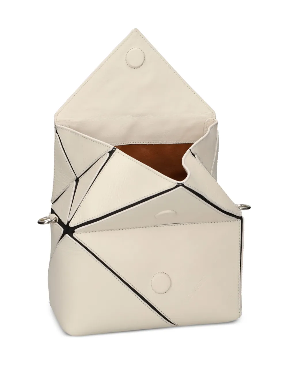 Shop Vic Matie Rochelle Geometric-panelled Shoulder Bag In Neutrals