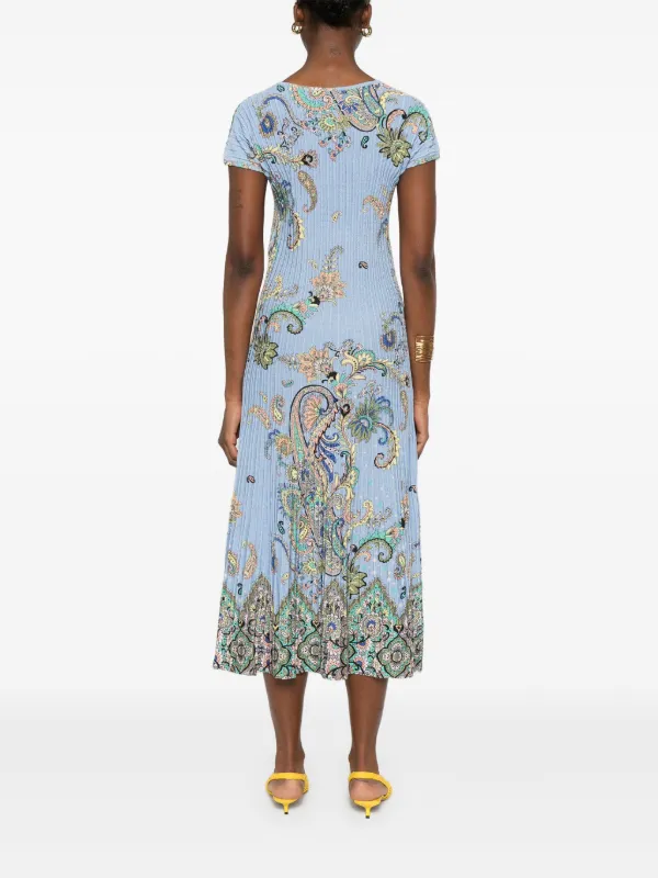 エトロ　ドレス ETRO ペイズリー ドレス | ブルー | FARFETCH JP