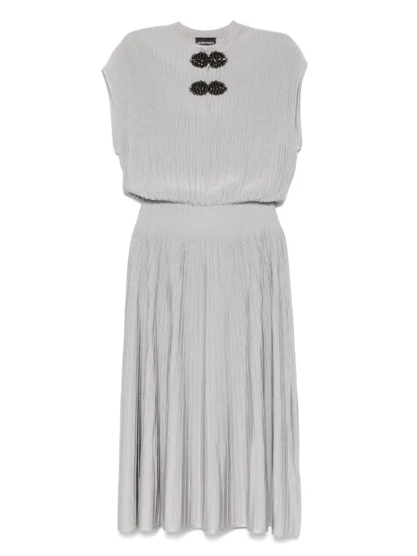 Emporio Armani Embellished Mini Dress in Grey