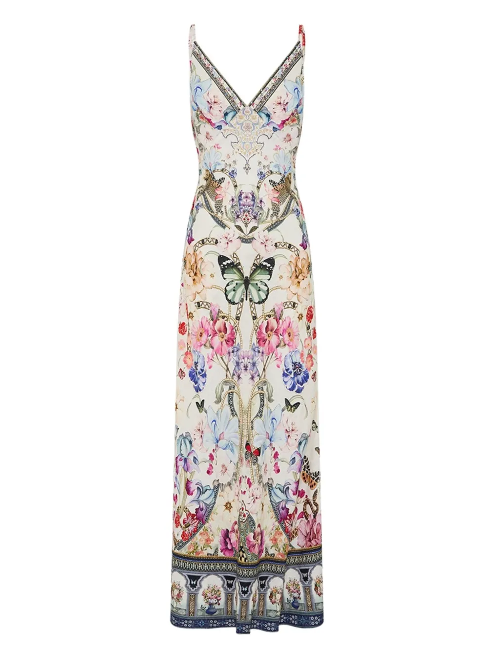 Shop Camilla Floral-printed Maxi Dress In Neutrals