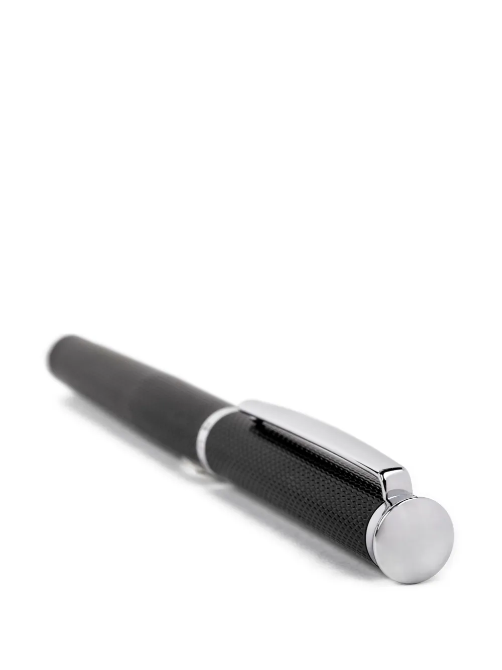 Hugo Boss Sophisticated Textured Ballpoint Pen In Black