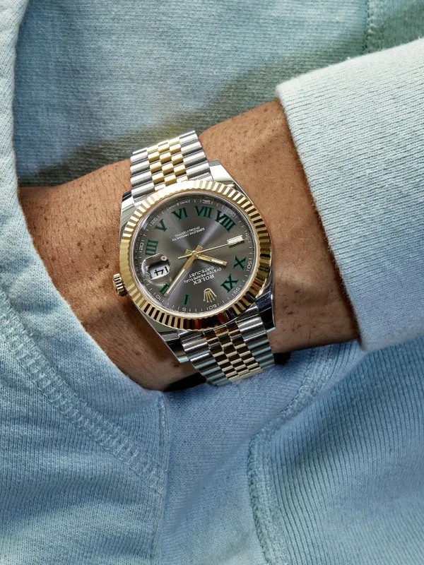 Rolex Wimbledon Two Tone On Wrist Rolex 2025 Datejust