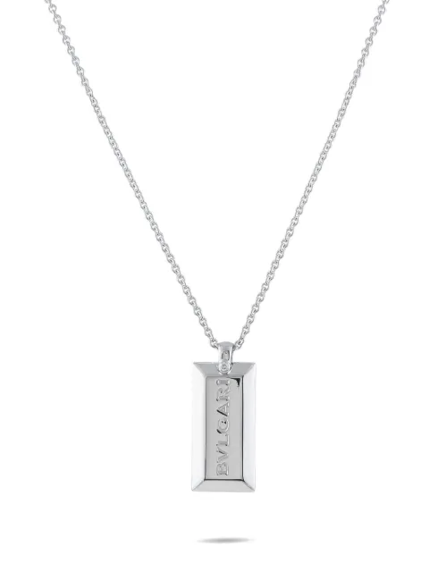 Bvlgari Pre-Owned Ingot Bar 18K white gold necklace