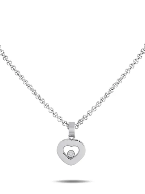 Chopard Pre-Owned 18K white gold Happy diamond  necklace