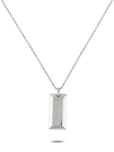 Bvlgari Pre-Owned Ingot Bar 18K white gold necklace