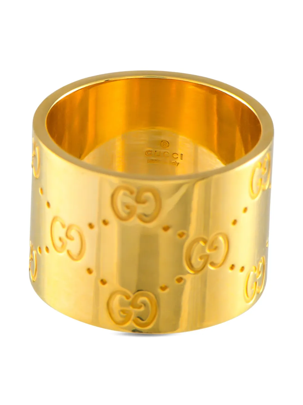 Pre-owned Gucci 18k Yellow Gold Icon Ring
