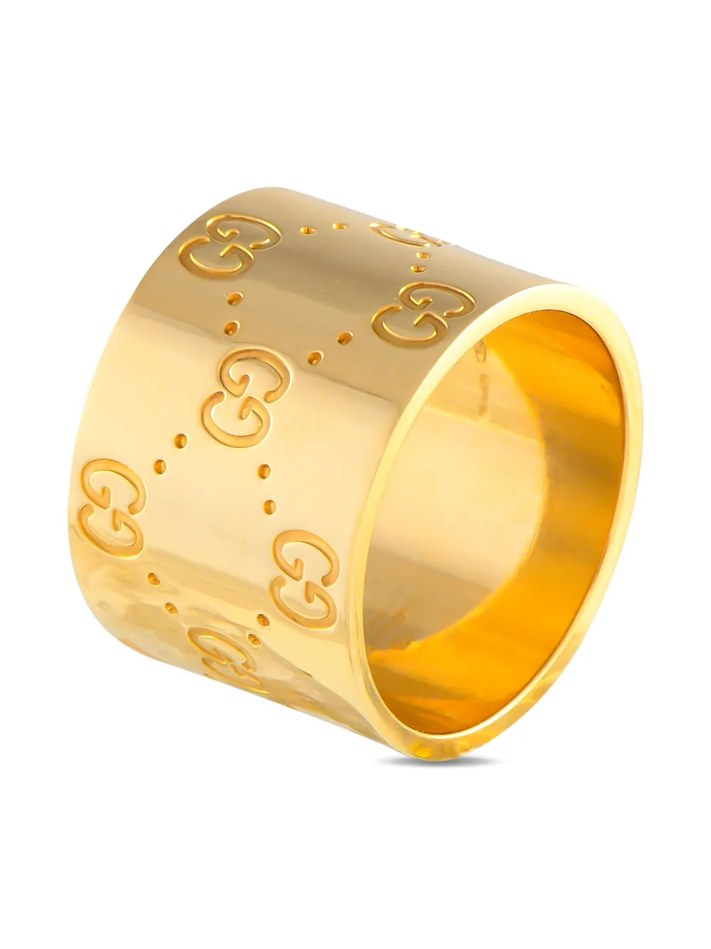 Pre-owned Gucci 18k Yellow Gold Icon Ring