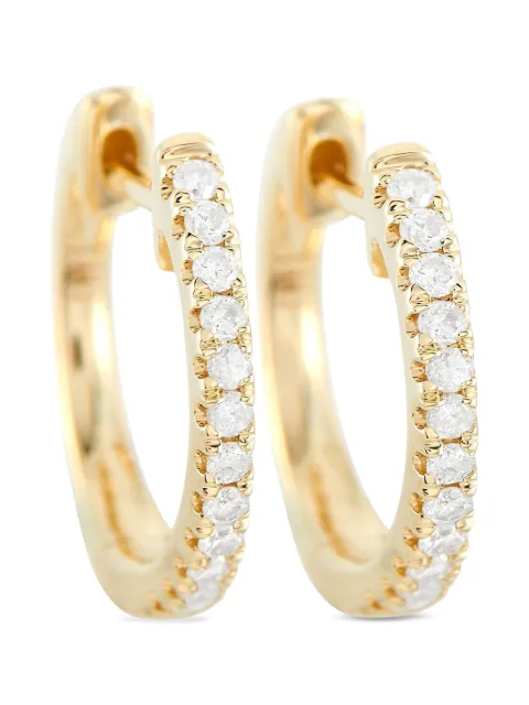 LB Exclusive 14K yellow gold diamonds hoop earrings 