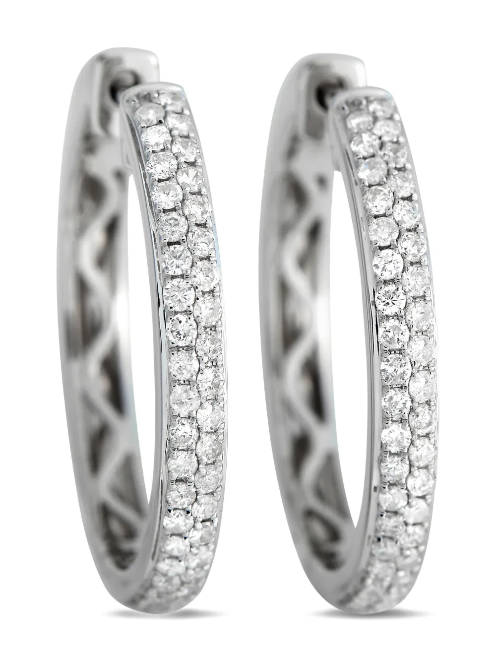 LB Exclusive LB Exclusive ダイヤモンド フープピアス AER-10191 14Kホワイトゴールド - LB Exclusive LB Exclusive ダイヤモンド フープピアス AER-10191 14Kホワイトゴールド -