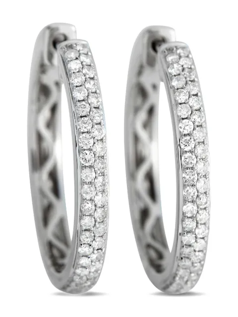 LB Exclusive LB Exclusive 14K White Gold 0.65ct Diamond Hoop Earrings AER-10191