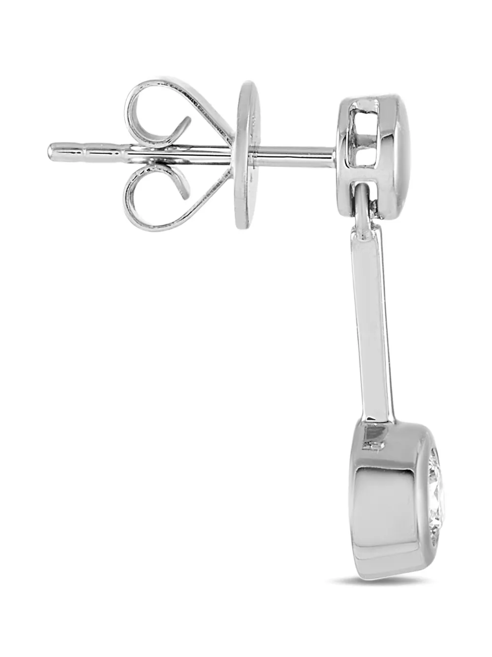Pre-owned Lb Exclusive 14k White Gold Drop Diamond Earrings In 银色