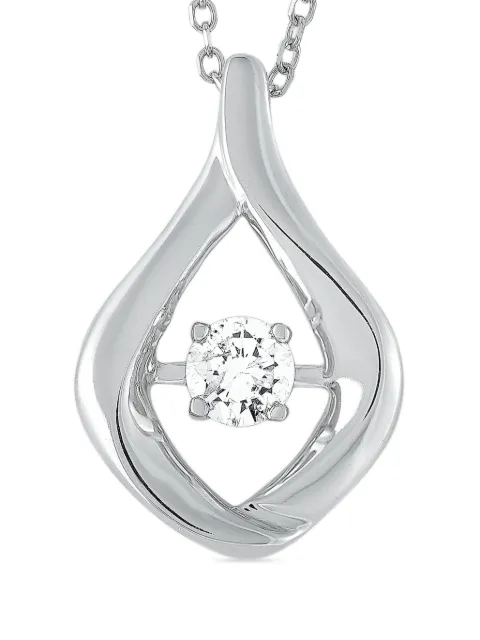 LB Exclusive 14K white gold diamond pendant necklace