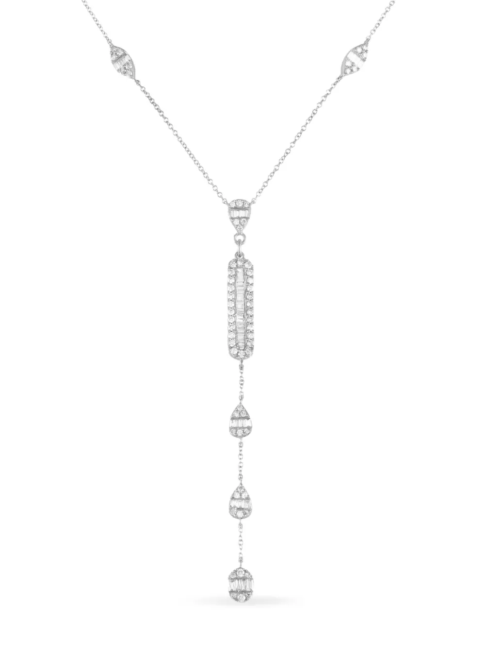 Pre-owned Lb Exclusive 14k White Gold Diamond Necklace In Silver