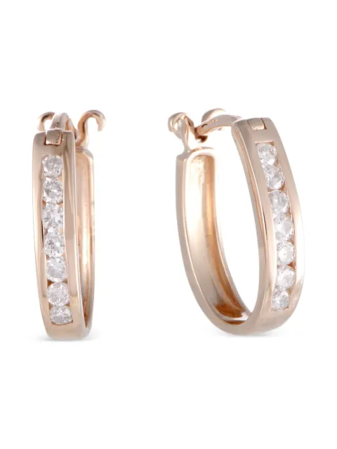 LB Exclusive 14K rose gold diamonds hoop earrings 