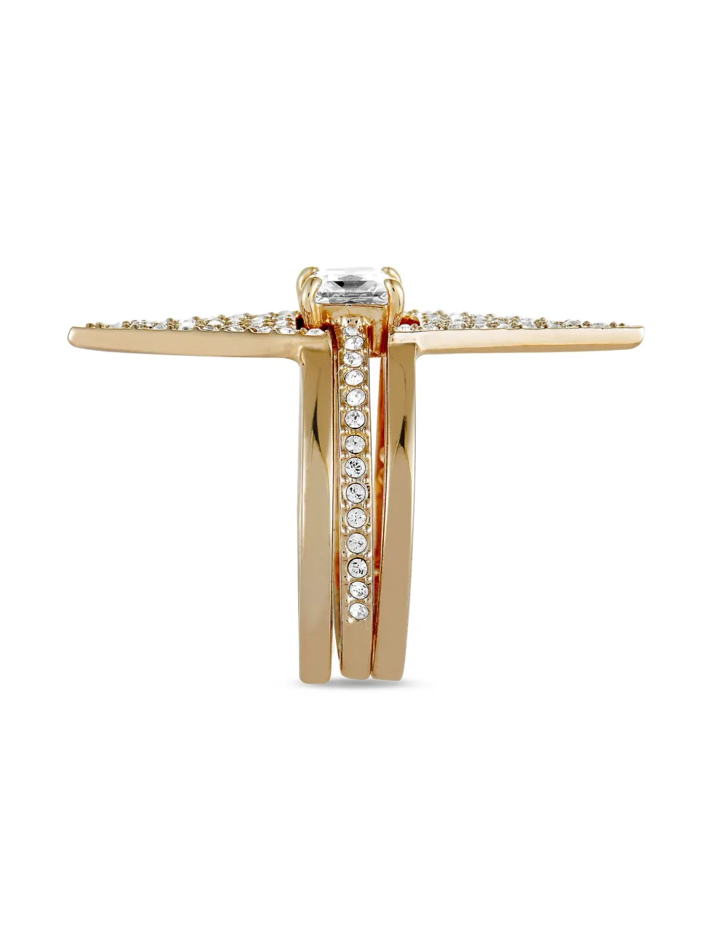 Pre-owned Swarovski Funk Ring Set (set Of Three) In Pink