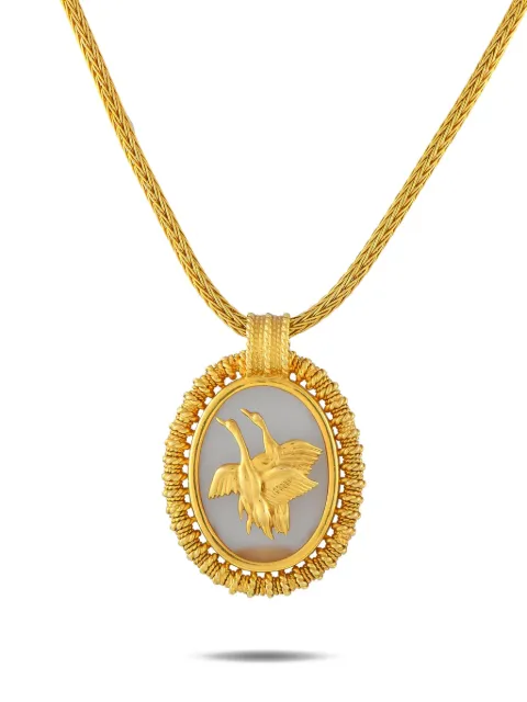 Lalaounis collar Flying Geese en oro amarillo de 18kt con cristal