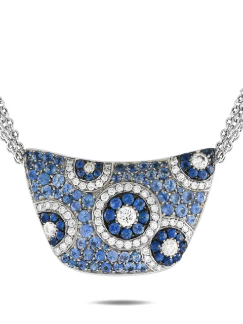Cellini collar en oro blanco de 18kt con diamante y zafiros