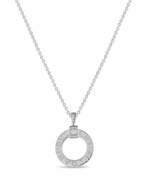 Bvlgari Pre-Owned Collana con pendente Bvlgari Bvlgari in oro bianco 18kt con diamanti