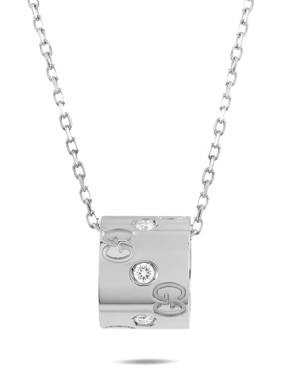 Gucci Pre-Owned ダイヤモンド ネックレス 18Kホワイトゴールド - シルバートーン Gucci Pre-Owned ダイヤモンド ネックレス 18Kホワイトゴールド - シルバートーン