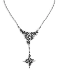 Stefan Hafner 18K white gold white and black diamonds necklace - Silver