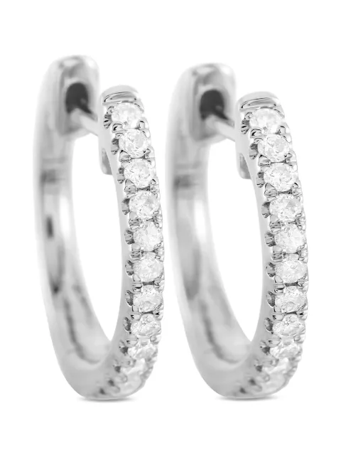 LB Exclusive arracadas en oro blanco de 14kt con diamante
