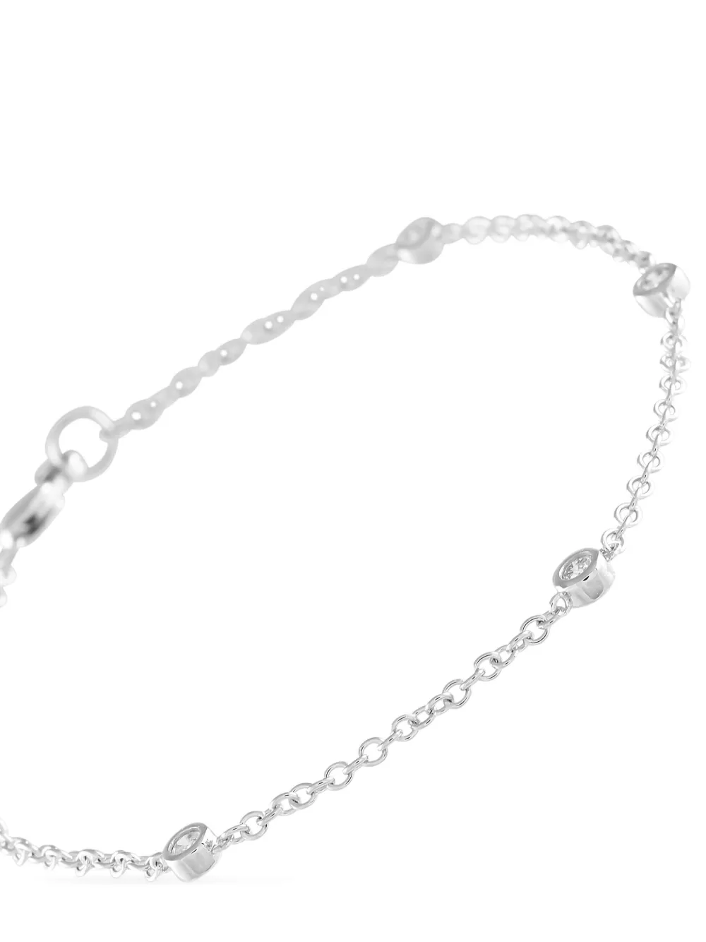 Pre-owned Lb Exclusive 14k White Gold Diamonds Bracelet In 银色