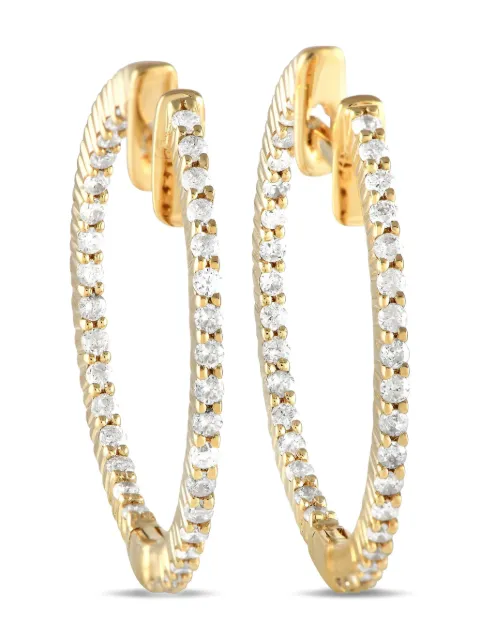 LB Exclusive 14K yellow gold Inside-Out diamond hoop earrings 