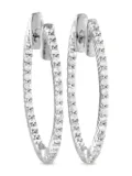 LB Exclusive 14K white gold Inside-out diamond hoop earrings - Silver