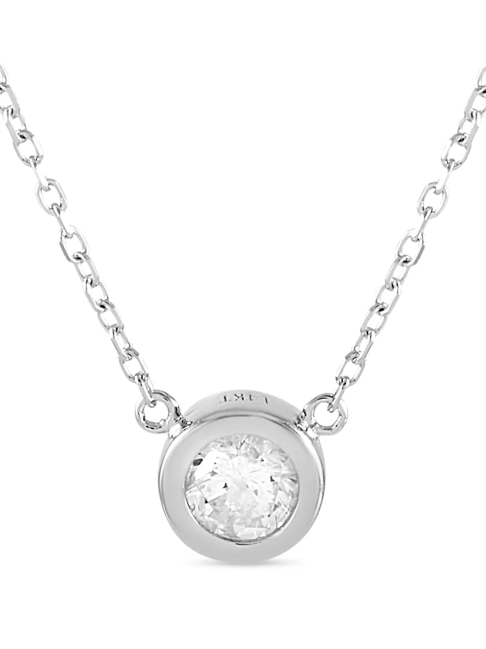 Pre-owned Lb Exclusive 14k White Gold Diamond Necklace In Silver